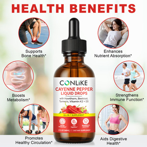 Thuốc nhỏ dạng tinh chất ớt cayenne nhãn hiệu riêng ODM/OEM với chiết xuất Capsaicin, hỗ trợ tiêu hóa, bổ sung thảo dược dạng lỏng - Product Image 2