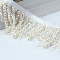 G013 Perle Dentelle Pointes Vêtements Accessoires faits à la main Rideau Perlé Frange Tassel