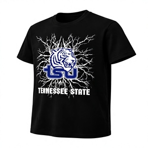 Camiseta Gráfica Personalizada al por Mayor Estilo Tennessee State – Camiseta de Algodón Negra Estampada de Manga Corta Inspirada en la Universidad - Product Image 4