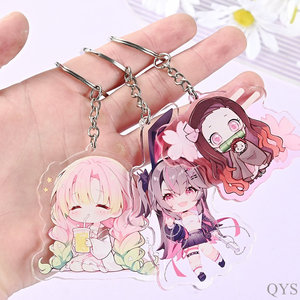 QYS Custom Acrylic Keychain Holographic Transparent Acrylic Charm Printed <b>Keyring</b> Wholesale - Product Image 3