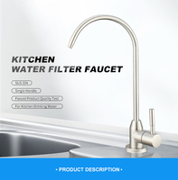 Robinet simple en acier inoxydable 304, commande manuelle, rotation à 360°, résistant à la rouille, installation facile, esthétique soignée, pour usage domestique