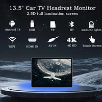 Monitor de Reposacabezas para Auto de 13.5'' con Android 14, 2+32G, 1920x1200, Pantalla Táctil, WiFi, Audio Hi-Fi, IPS, Compatible con Mirror Link para Asientos Traseros