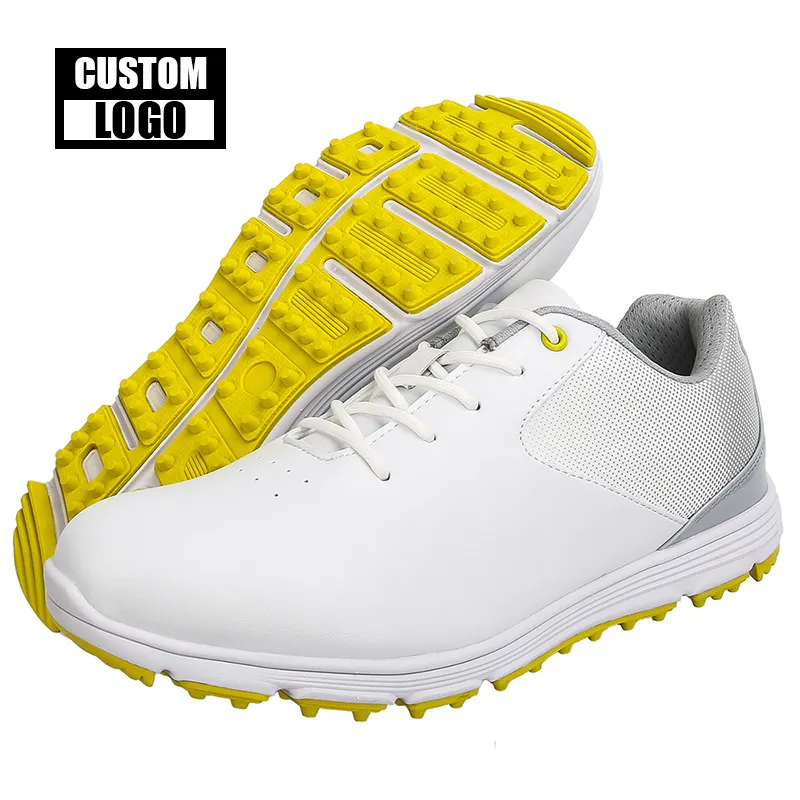 उच्च गुणवत्ता वाले कस्टम लोगो वाटरप्रूफ गैर-पर्ची गोल्फ खेल स्नीकर्स बड़े आकार 48 हल्के गोल्फ जूते