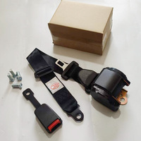 Ceintures de sécurité de haute qualité, ceinture de sécurité universelle à 3 points avec boucle rigide incurvée et câble d'avertissement, accessoires pour ceinture de voiture