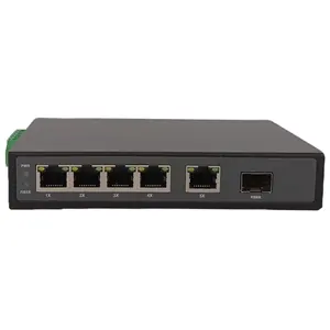 Factory Din Rail 4-Port 10/100/1000Mbps PoE Switch With 1G RJ45 And 1SFP Uplink Gigabit Industry Switch