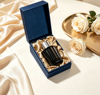 Boîte d'emballage cosmétique rigide en velours haut de gamme personnalisée, en carton recyclable avec gaufrage et vernis sélectif UV pour huiles essentielles et soins de la peau