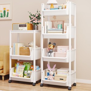 TGYW Petit chariot mobile à 4 niveaux, étagère de <span class=keywords><strong>rangement</strong></span> simple pour salon, <span class=keywords><strong>chambre</strong></span>, collations et articles divers, organisateur de vide-espaces - Product Image 2