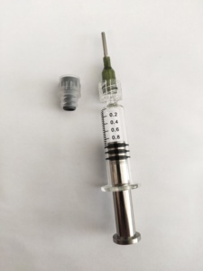 Proveedor caliente DAB Embalaje Destilado de aceite 1mL Jeringa de vidrio con émbolo de metal - Product Image 3