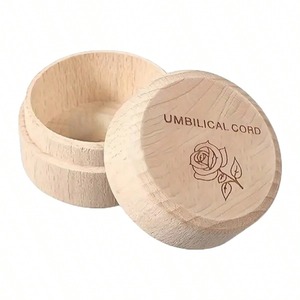 Wooden Umbilical Cord <b>Box</b> 5x5x3.5cm Beech Wood Baby <b>Keepsake</b> Storage Apple Shaped Modern Simple Design - Product Image 3