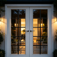 Porte battante en PVC double vitrage trempé insonorisée, résistante à l'humidité et à la rouille pour maison résidentielle