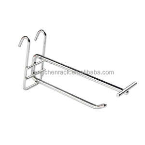 Support d'affichage mural en acier inoxydable avec crochets pour panneau perforé, finition chromée, capacité supérieure à 12 kg, pour supermarché - Product Image 3