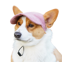 Casquette de baseball en velours côtelé pour chien avec trous pour les oreilles, casquette de soleil pour animaux de compagnie, vêtements d'extérieur, motif de Noël, visière écologique pour chiot, logo personnalisé