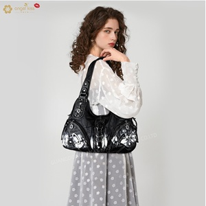 Sac fourre-tout rétro à bandoulière Angelkiss, nouvelle collection, pour femme, style européen et américain, en cuir délavé, petite série, tendance - Product Image 5