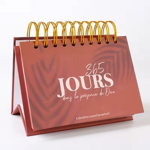 Promotional Custom Logo Printed Vertical Horizontal Wire Monthly Stand Flip Long Unique Table Desk Calendar Printing 2026