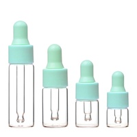 Mini flacon compte-gouttes en verre vide, petits flacons compte-gouttes avec bouchon coloré pour échantillons d'huiles essentielles, sérums, emballages cosmétiques en vrac