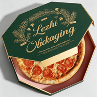Boîte à pizza octogonale unique, structure rigide, contrôle de l'humidité, 12-16 pouces, emballage de livraison, logo personnalisé, certifiée FSC