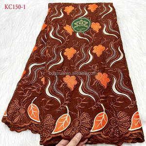 KC150 สวิสVoileลูกไม้สวิส 2454 Lafaya Kaceดูไบแอฟริกันผ้าผู้หญิงชุดเนื้อเยื่อผ้าฝ้าย 100% ปักลูกไม้ - Product Image 3