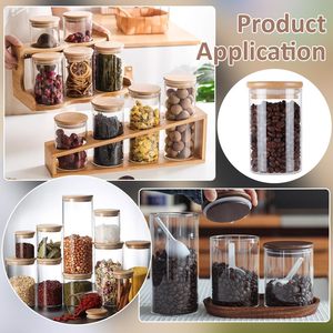 Meilleures ventes - Pot en verre borosilicate de qualité alimentaire avec couvercle en bambou - 120 ml, 150 ml, 200 ml, 300 ml, 950 ml - Product Image 6