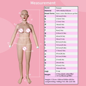 Urchoice một mảnh crossdresser siêu mềm Silicone tự nhiên bodysuit với cánh tay chân thực tế giả xuyên thấu Ống - Product Image 5