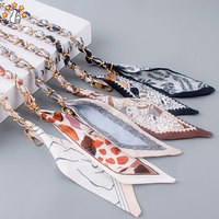Tali Ponsel Sutra Cetak Multiwarna Bergaya, Desain Lanyard Kepang Panjang, Rantai Gantung Leher Serbaguna