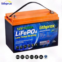 Batería de respaldo LiFePO4 de 12V 100AH con calefacción para bajas temperaturas, Bluetooth y conector Anderson para carrito de golf, resistente para uso continuo en frío.