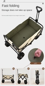 Chariot de courses pliable léger et portable avec roues pour le sport, le camping, la plage et le jardin - Product Image 5