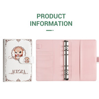 Carnet de planification A6 transfrontalier à feuilles mobiles avec illustrations colorées de dessins animés, couverture en cuir PU, idéal comme cadeau