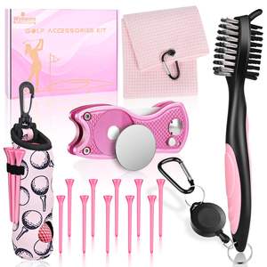 Kit de Accesorios de Golf Personalizados, Cepillo Limpiador de Palos de Golf con Herramienta para Limpiar Ranuras, Bolsa para Pelotas de Golf con Gancho, Herramienta para Reparar Divots - Product Image 1