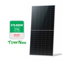 Panel Surya Jinko Tiger Neo Tipe-N Terlaris 575W 580W 585W 590W 600 Watt untuk Penggunaan Rumah Tangga