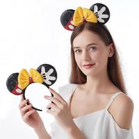 Paillettes scintillantes oreilles de souris bandeau paillettes arcs avec dessin animé décoration bandeau pour femmes filles pinces à cheveux