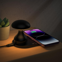 Nuevo diseño Schitec 2 en 1 soporte de cargador inalámbrico con lámpara de noche Led ajustable para Iphone