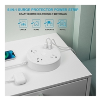 ABS+PC Elektrik Prizli Çoklu Priz 3 AC Priz 2 USB Girişi PD 20W Akım Korumalı Özel Uzunlukta Kablo IP20 Ev Ofis Otel