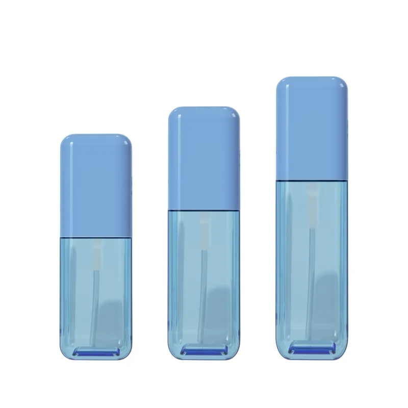 تصميم جديد فاخر مربع 120ML زجاجة لوشن PET للسفر فارغة زجاجة بخاخ سيروم زرقاء