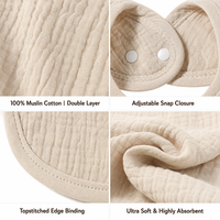 Bavoirs de luxe ajustables 100 % coton pour nouveau-né, couleur unie, doux, en forme de nuage, serviette, couche à langer, bandana d'alimentation, bavoirs anti-bave pour bébé