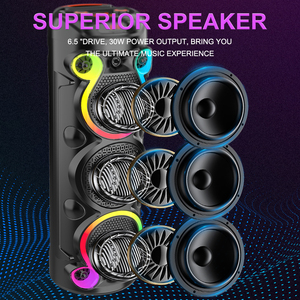 <span class=keywords><strong>Enceinte</strong></span> de fête Bluetooth SING-E ZQS6302 Triple 6,5 pouces avec basses HD, spectacle laser RGB dynamique et TWS pour événements en plein air - Product Image 4