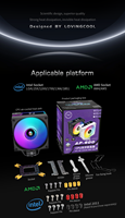Pendingin CPU Lovingcool High Speed Gaming 5V PWM dengan Layar Temperatur, Radiator Pendingin Udara, Kipas Senyap, Casing Komputer Aluminium