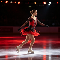 Robe de patinage artistique dégradé rouge et noir, dos en V profond, manches longues en maille, ornée de strass, pour enfants et adultes, pour compétition et performance