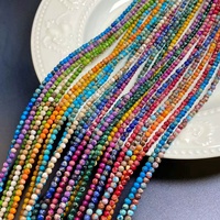 Perles Rondes Multicolores Naturelles en Pierre d'Empereur 3mm, Petites Perles Fines Colorées Turquoise pour Bracelet et Collier DIY, Vente en Gros