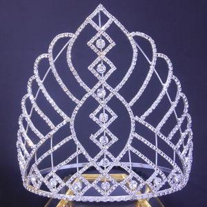 Di modo Da Sposa di Lusso da sposa tiara grande pageant corone di strass - Product Image 1