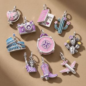 Pendentif de <span class=keywords><strong>voyage</strong></span> et d'aventure en acier inoxydable, accessoire DIY, chaîne de base pour bricolage, placage sous vide à l'intérieur d'un four - Product Image 1