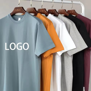Camisetas de Diseñador Bordadas Lisas para Hombre al por Mayor, Camiseta de Corte Holgado, Camiseta de Algodón Grueso con Logotipo Personalizado Impreso - Product Image 3