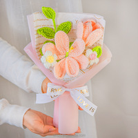 Bouquet de fleurs de lys au crochet, fleurs artificielles en fil tricoté faites à la main, cadeau pour la fête des mères, cadeau pour maman, anniversaire, décoration de la maison