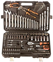 Ensemble de douilles et de cliquets métriques de 150 pièces, 1/4 pouce - Acier CR-V, à dégagement rapide, coffret rigide - Kit d'outils de réparation automobile professionnel