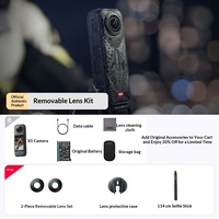 Caméra d'action panoramique Insta360 X5 avec capteur CMOS, prise en charge de la stabilisation vidéo 8K et du tournage VR ; pour le kit Vlog X4 en co-marque