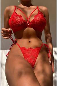 X2091 OEM ODM caldo <span class=keywords><strong>trasparente</strong></span> morbido per ragazze Sexy colori personalizzati Set <span class=keywords><strong>reggiseno</strong></span> e mutandine bendaggio con lacci di Lingerie - Product Image 2