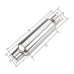 Chất lượng cao <span class=keywords><strong>2</strong></span>.5 "Inlet & Outlet thép không gỉ exhaust muffler cộng hưởng phổ xúc tác chuyển đổi - Product Image 2