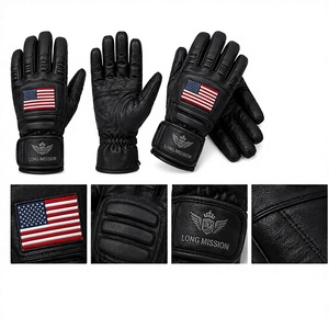 Gants en cuir tactiles toutes saisons, chauds, longueur poignet, doublure fourrure, écologiques, détection de l'aiguille, style uni, noir, marron - Product Image 6
