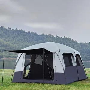 10+ Person Camping Blackout Tent, Multi Room Tent for Family, Portable Cabin Tent for Outdoor with Rainfly/Carry Bag/2 Doors
