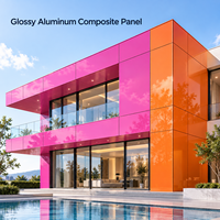 Panneau composite en aluminium brillant 4 mm, taille personnalisée, gris métallisé, panneau ACM pour revêtement de comptoir d'exposition