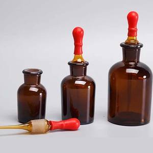 Laboratorio <span class=keywords><strong>Farmacia</strong></span> 250ml 500ml Boca ancha Vidrio ámbar Boticario Frascos Botella con tapa - Product Image 1